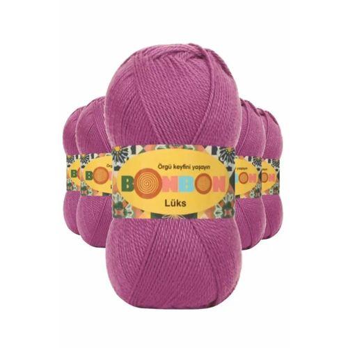 5 Adet Lüks Patik İpi Yünü Mor 98402 - bonbon mudanis