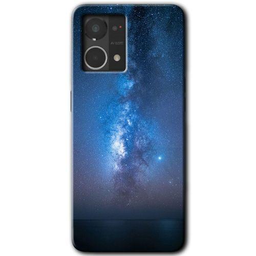 MRCİLETİSİM Oppo Reno 7 4G Kılıf HD Desen Baskılı Arka Kapak+Temperli Cam - Samanyolu