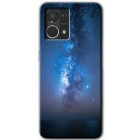 MRCİLETİSİM Oppo Reno 7 4G Kılıf HD Desen Baskılı Arka Kapak+Temperli Cam - Samanyolu
