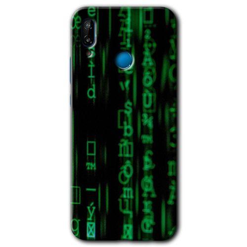 MRCİLETİSİM Huawei P20 Lite Kılıf HD Desen Baskılı Arka Kapak + Temperli Cam - Matrix