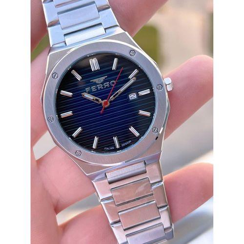 Ferro Çelik Kordon Nişan Ve Damat Saati Olarak ITALIAN DESIGN 3 Atm Erkek Kol Saati EFM40147-A5