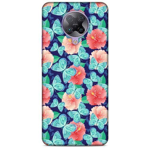 Xiaomi Poco F2 Pro Kılıf Kelebek Etkisi (24) Darbe Emici Kılıf Yeşil Beyaz