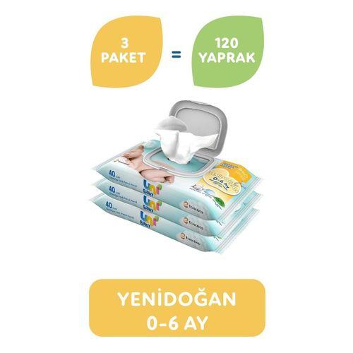Uni Baby Uni Baby Yenidoğan Islak Havlu Mendil 3Lü 120 Yaprak