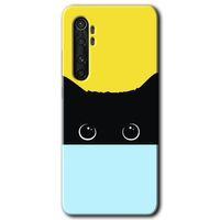 Xiaomi Mi Note 10 Lite Kılıf HD Desen Baskılı Arka Kapak - Kara-Kedi