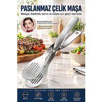 Et Balık Köfte Salata Servis Maşası Mangal Barbekü Maşası 25 cm 18/10 Paslanmaz Çelik 723749