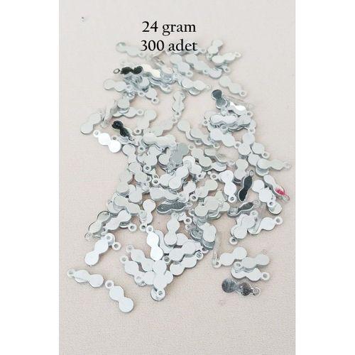 Oya Abiye Bileklik Kolye Pleksi Metalik Plastik Pul Gümüş Renk 24 gram 300 adet - BNC568