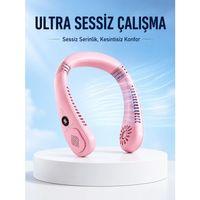 Pembe  Boyun Fanı 5 Kademeli Hız Ayarlı Taşınabilir Boyun Tipi Fan