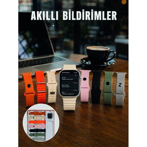 Dokunmatik Akıllı Saat Bluetooth Arama Sağlık Takipli 7 Değiştirilebilir Kordonlu Saat
