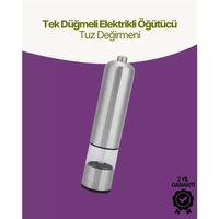 Elektrikli Baharat Öğütücü Pilli Paslanmaz Çelik Otomatik Tuz Karabiber Değirmeni
