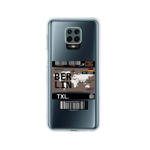 Redmi Note 9 Pro Berlin Bilet Tasarımlı Premium Şeffaf Silikon Kılıf