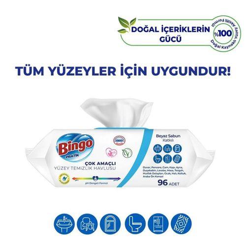 Bingo Bingo Yüzey Temizlik Havlusu 96 Adet Beyaz Sabun