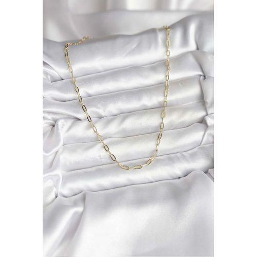 14K Gold Renk Kaplama Ataç Zincir Model CM Kadın Kolye