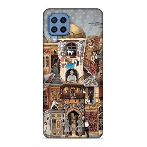 Samsung Galaxy M22 Uyumlu Kılıf Azarbaijan (49) Ultra Silikon Kılıf Şehir Simgeleri