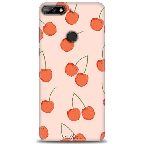 Huawei Y7 2018 Kılıf HD Baskılı Kılıf - Büyük Kirazlar + Tam Ekran Koruyucu