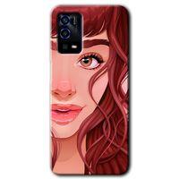 OPPO Oppo A55 Kılıf HD Desen Baskılı Arka Kapak - Kızıl Kız