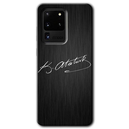 Galaxy S20 Ultra Kılıf HD Desen Baskılı Arka Kapak - İmza Atatürk