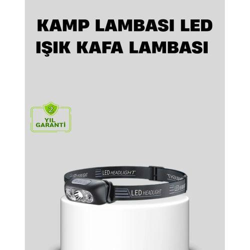 Şarjlı Led Kafa Feneri | 4 Modlu Akıllı Sensörlü Far | Su Geçirmez Ipx5 Kamp Ve Balıkçı Lambası