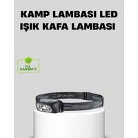 Şarjlı Led Kafa Feneri | 4 Modlu Akıllı Sensörlü Far | Su Geçirmez Ipx5 Kamp Ve Balıkçı Lambası