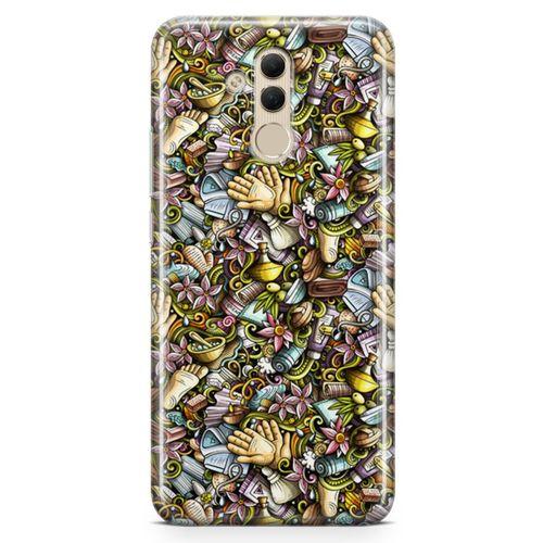Huawei Mate 20 Lite Kılıf Kozmetik Kişisel Bakım Doodle Arka Kapak Koruma Desenli Full Koruyucu