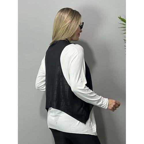 Kadın Siyah Deri Yelekli Kolye Dahil üçlü Takım