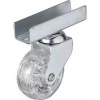 327 - 50x20 Mm Şeffaf Makaralı Uzun U Tablalı Teker 4 Adet