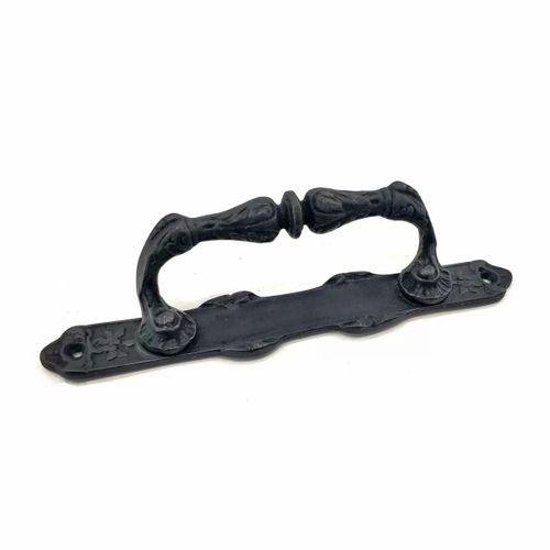 Antika Tarz Dekoratif Pirinç Dar Yan Çekme Kapı Kolu - 225x37 Mm, Oksit