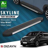 S-Dizayn Mercedes Vito W447 Uzun Şase Skyline Krom Yan Basamak 253 Cm 2014 Üzeri A+ Kalite