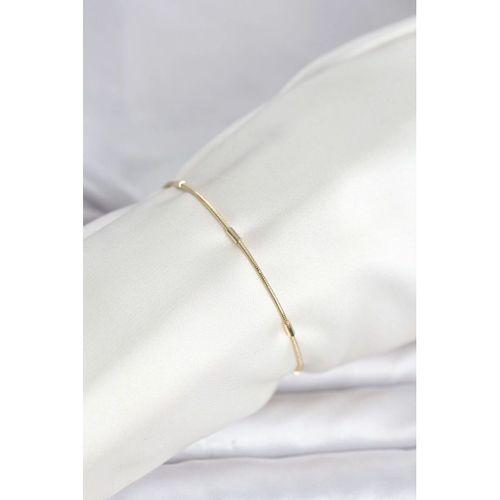 CM 14K Gold Renk Barlı Yılan Zincir Model Kadın Bileklik