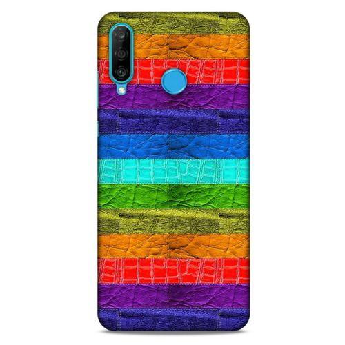 Huawei P30 Lite Kılıf Patchwork (38) Neo Hybrid Kılıf Yeşil Kırmızı Mor