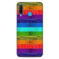 Huawei P30 Lite Kılıf Patchwork (38) Neo Hybrid Kılıf Yeşil Kırmızı Mor