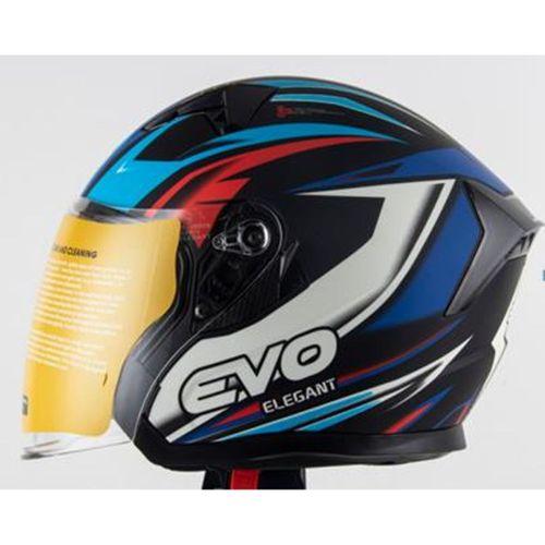 SEVGENT Kask Çenesiz Gözlüklü Evo Kırmızı-Mavi-Siyah 52807 -M-