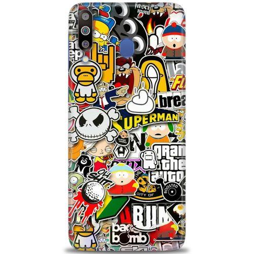 Samsung Galaxy M30 Kılıf HD Baskılı Kılıf - Çizimler + Tam Ekran Koruyucu