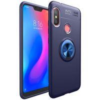 Xiaomi Mi A2 Lite Kılıf Auto Focus Serisi Soft Premium Standlı Yüzüklü Kapak - Mavi