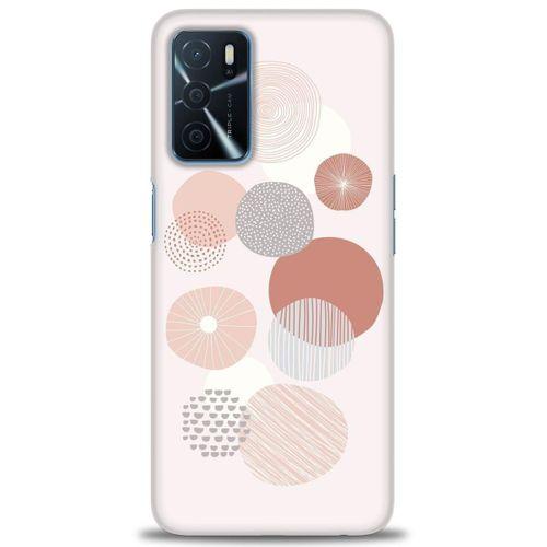 Oppo A16 Kılıf HD Baskılı Kılıf - Pembe Daireler + Tam Ekran Koruyucu