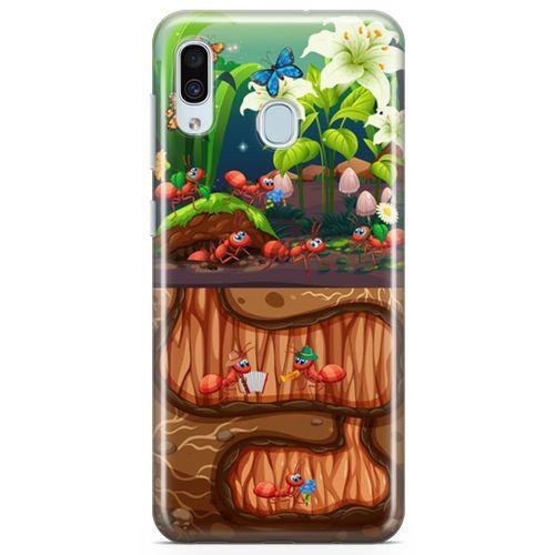 Samsung Galaxy A40 Kılıf Karınca Yuvası Arka Kapak Koruma Desenli Full Koruyucu