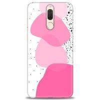 Huawei Mate 10 Lite Kılıf HD Baskılı Kılıf - Pembe Beyaz Siyah + Tam Ekran Koruyucu