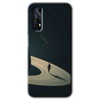 MRCİLETİSİM Realme 7 Kılıf HD Desen Baskılı Arka Kapak + Temperli Cam - Space Planet