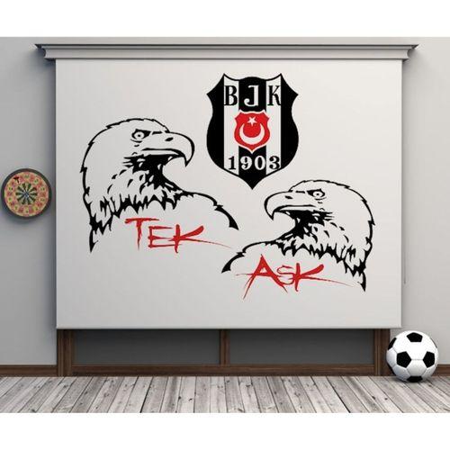 TEK AŞK BEŞİKTAŞ LOGOLU STOR PERDE TARAFTAR STOR PERDE