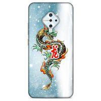 İnfinix Zero 8 Kılıf Dragons (29) Arka Koruma Kılıfı Tatoo Mavi Ejderha