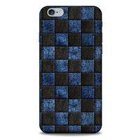 Apple Iphone 6S Plus Kılıf Patchwork (9) Kılıf Siyah Mavi