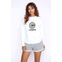 Capsule Corp Baskılı Beyaz Kadın Sweatshirt