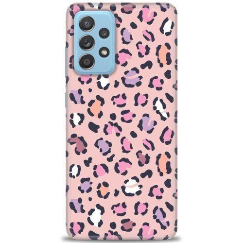 Samsung Galaxy A52 Kılıf HD Baskılı Kılıf - Pembe Leopar + Tam Ekran Koruyucu