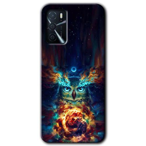 MRCİLETİSİM Oppo A16 Kılıf Baskılı Kapak - Ballı Baykuş + 5D Tam Kaplayan Cam