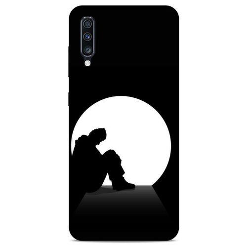 Samsung Galaxy A70s Kılıf Depresyon (46) Core Armor Kılıf Gri Cam Göbeği