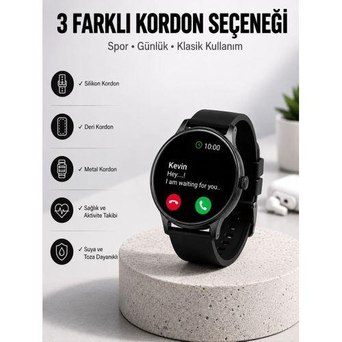 Akıllı Saat Sesli Görüşme Bluetooth Bağlantılı 3 Kordonlu Yeni Nesil