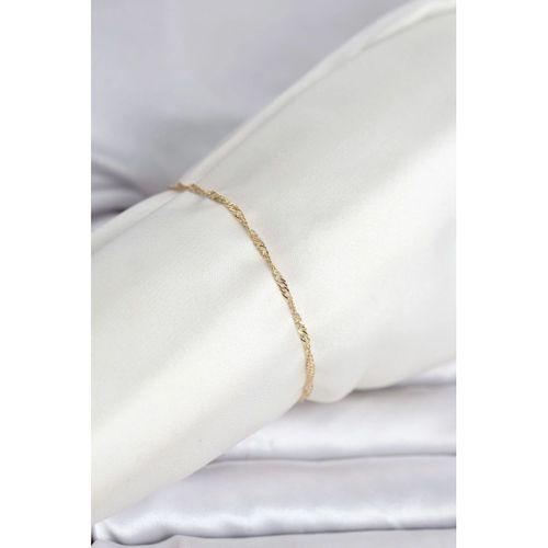 CM 14K Gold Renk Ezme Burgu Zincir Model Kadın Bileklik