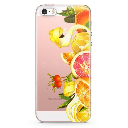 Apple iPhone SE Kılıf Yapraklı Turunçgiller Arka Kapak Koruma Desenli Full Koruyucu