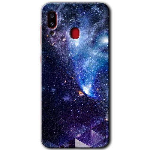 Samsung Galaxy A30 Kılıf HD Desen Baskılı Arka Kapak + Temperli Cam - Galaksi
