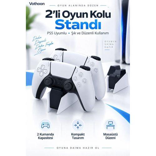 Dualsense Şarj İstasyonu Ps5 Modeli İçin Hızlı Şarj Özelliği İle Kullanım Kolaylığı Adaptör Dahil