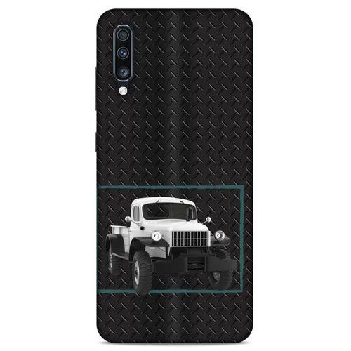 Lopard Samsung Galaxy A70s Uyumlu Kılıf PickUpX (13) Silikon Kap Siyah Beyaz